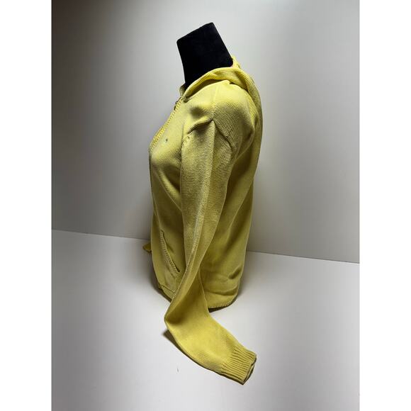 Lily Pulitzer Soft Yellow Women’s Sz L Knit Cardigan Sweater Preppy Full Zip - Picture 9 of 10